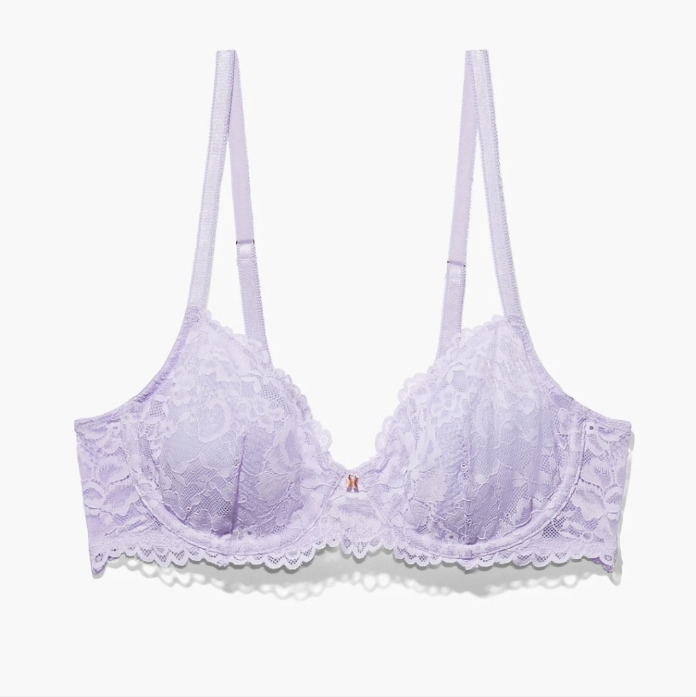 Savage x Fenty Floral Lace Unlined Bra- Lavender Purple- 42D